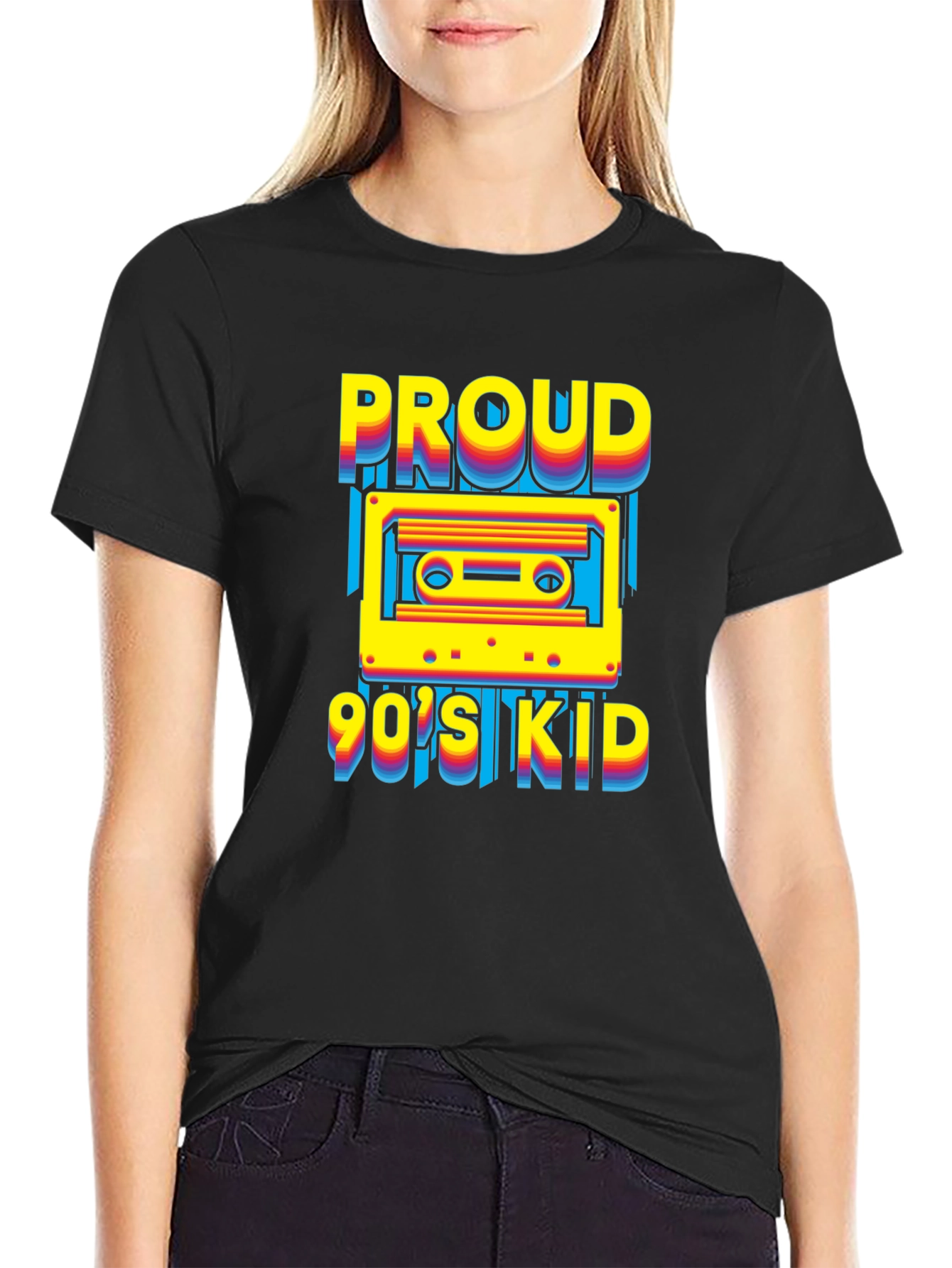Proud 90s Kid Cassette Tape Graphic T-Shirt