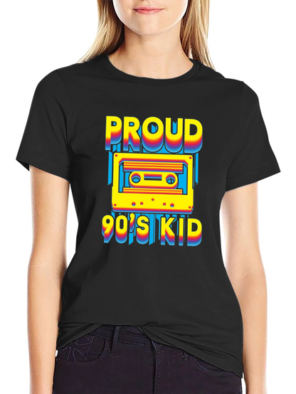 Proud 90s Kid Cassette Tape Graphic T-Shirt