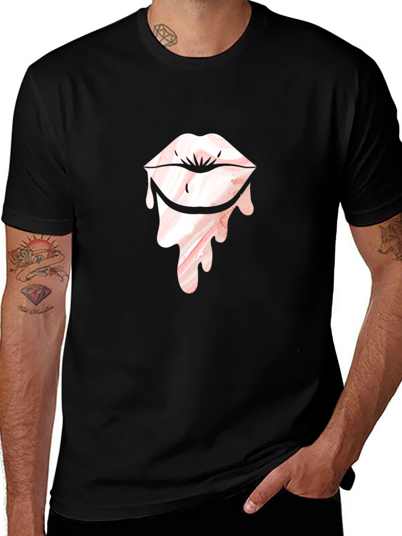 Lip Drip Graphic T-Shirt - Unique Design