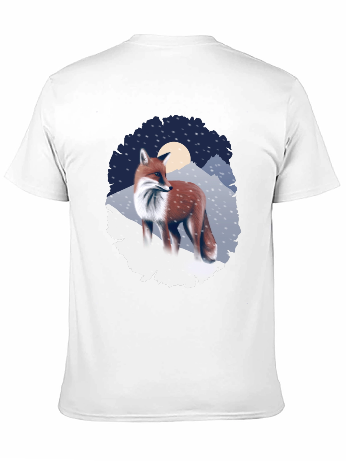 Fox in Winter Scene Graphic T-Shirt