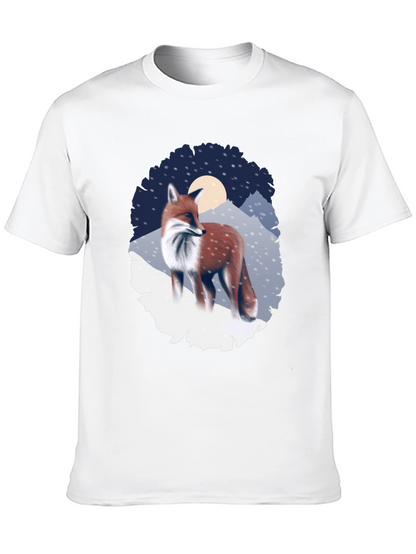 Fox in Winter Scene Graphic T-Shirt