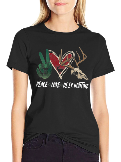Peace Love Deer Hunting Graphic Tee