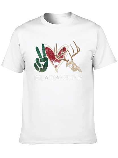 Peace Love Deer Hunting Graphic Tee
