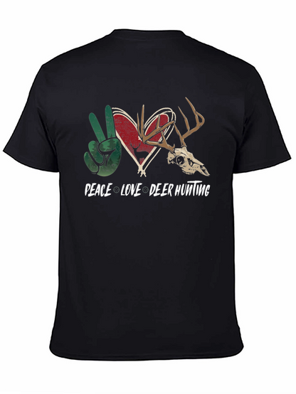 Peace Love Deer Hunting Graphic Tee