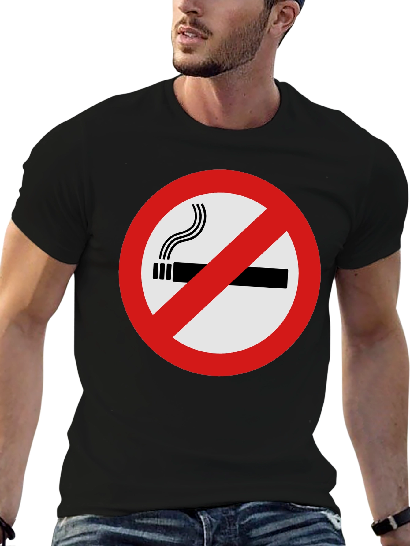 No Smoking Graphic Tee - Black T-Shirt