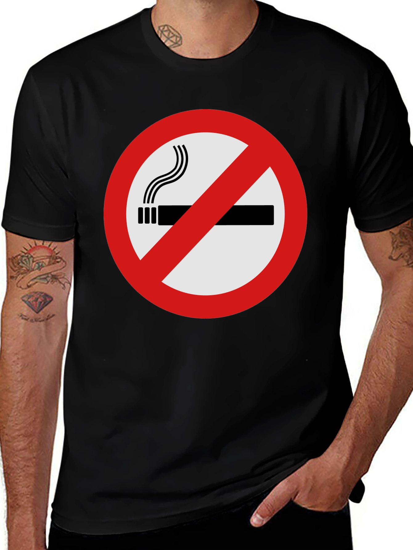 No Smoking Graphic Tee - Black T-Shirt