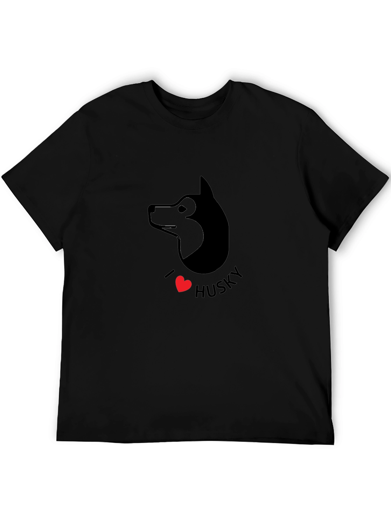 I Love Husky Graphic Tee - Black