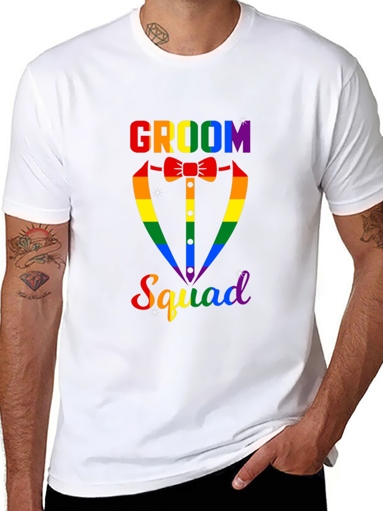 Groom Squad Rainbow Graphic Tee