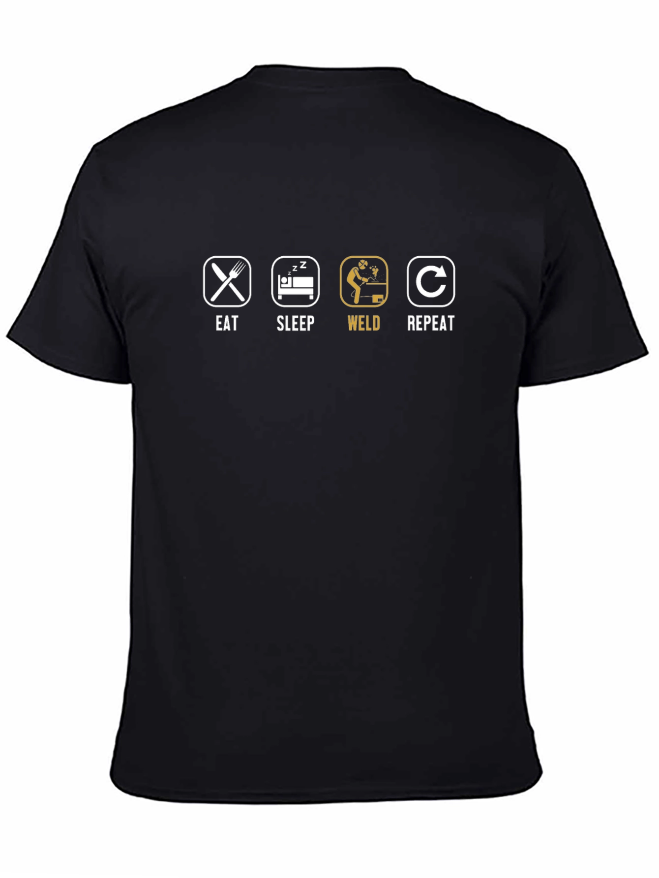 Eat Sleep Weld Repeat T-Shirt - Black