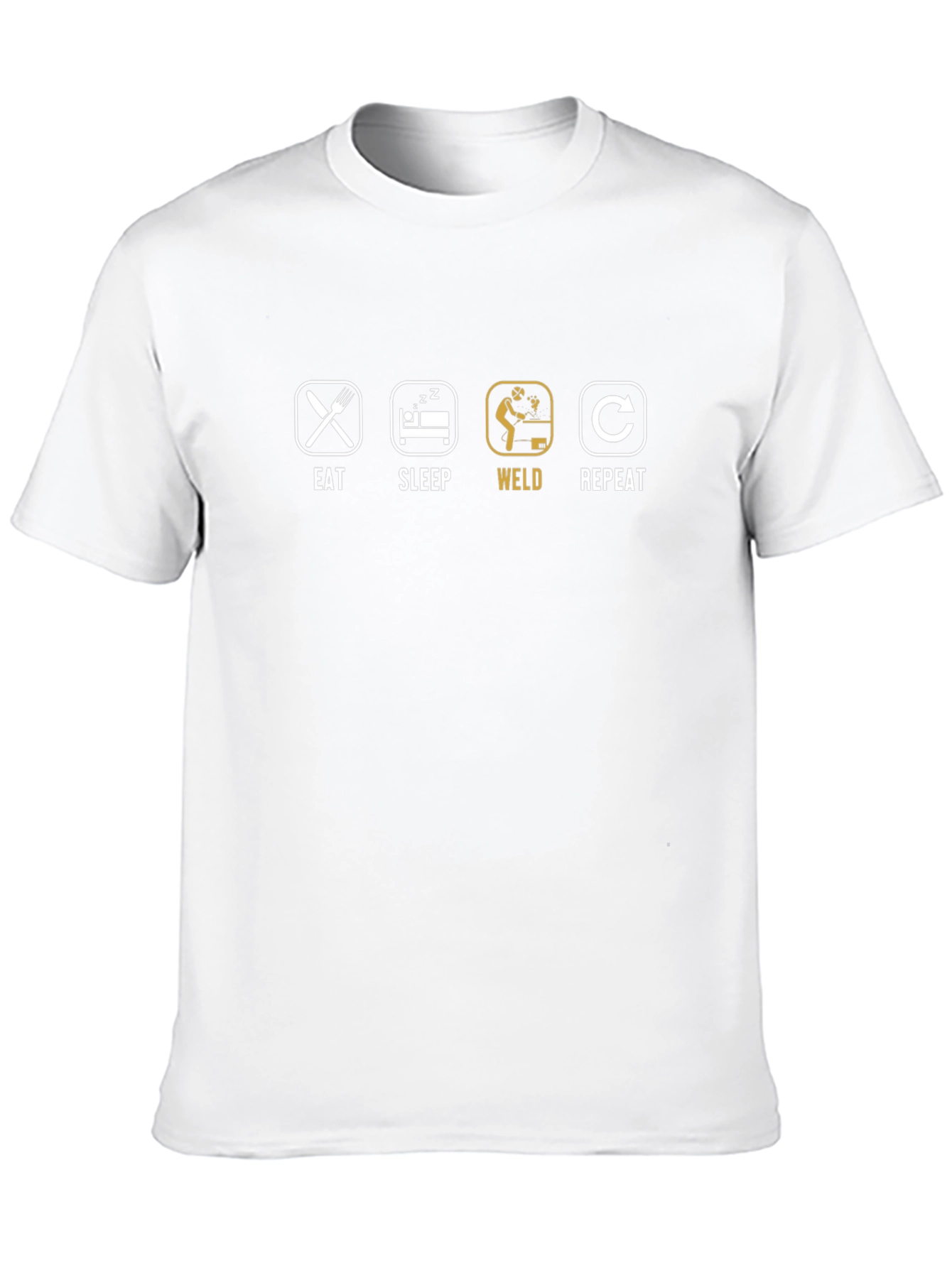 Eat Sleep Weld Repeat T-Shirt - Black