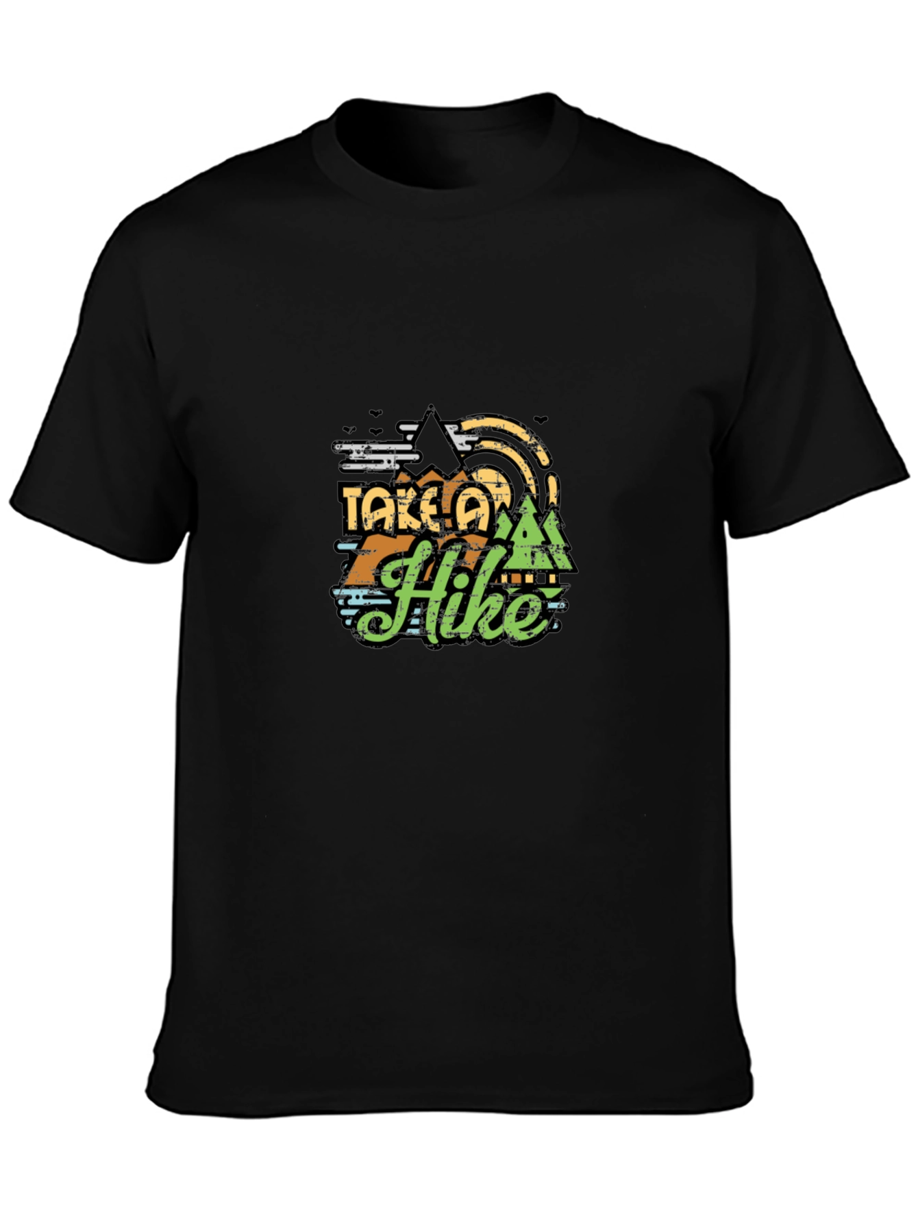 Take a Hike Graphic Tee - Black Cotton T-Shirt