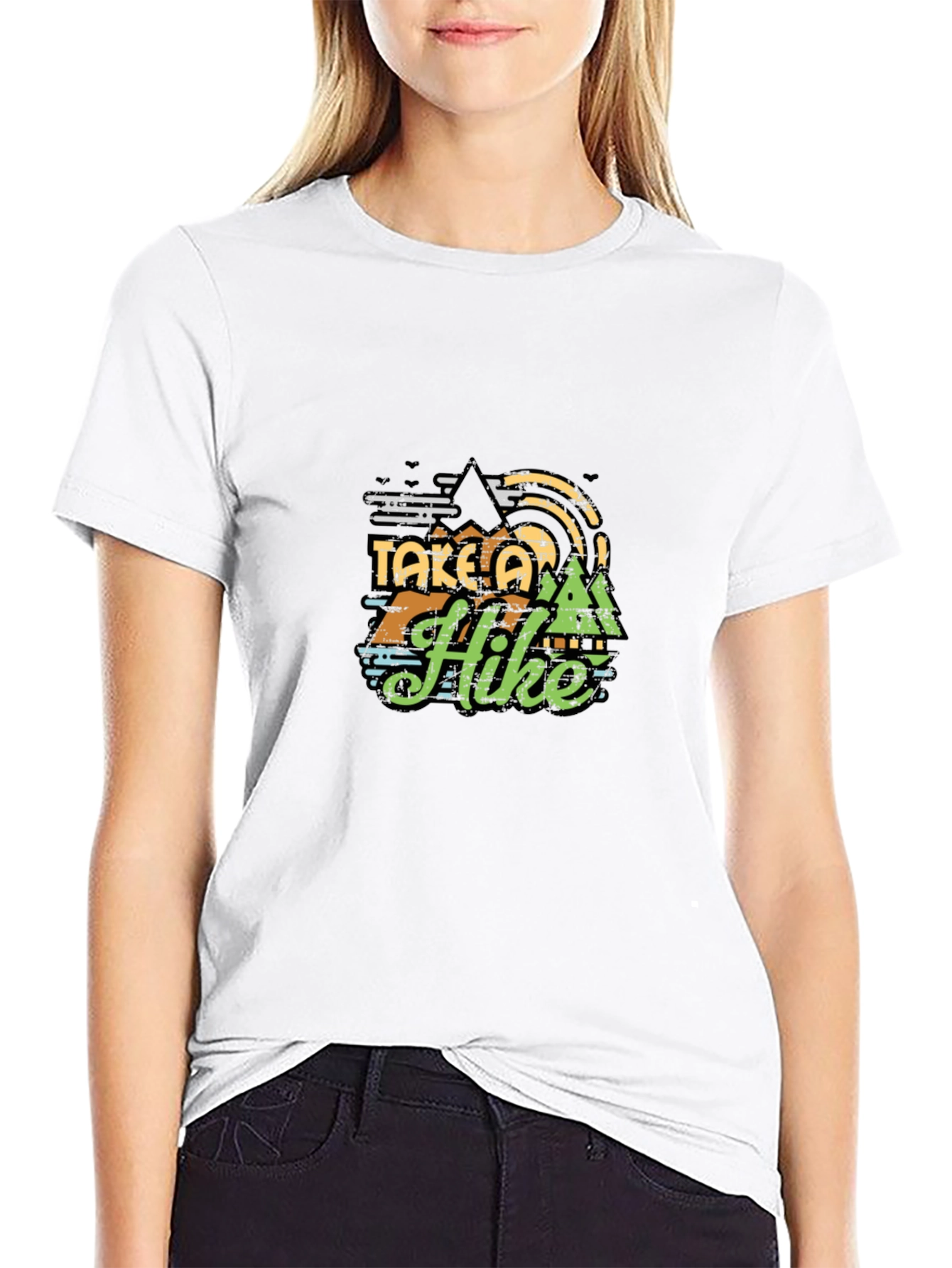 Take a Hike Graphic Tee - Black Cotton T-Shirt
