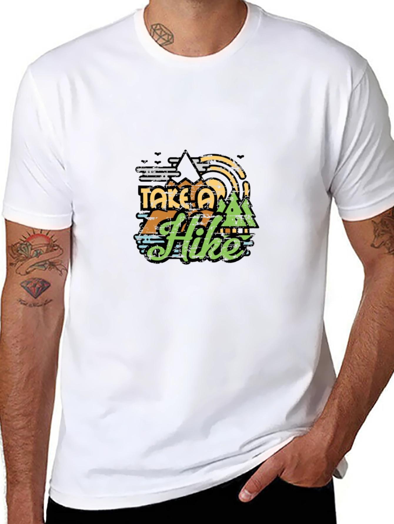 Take a Hike Graphic Tee - Black Cotton T-Shirt