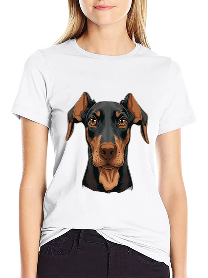 Doberman Dog Graphic Print T-Shirt