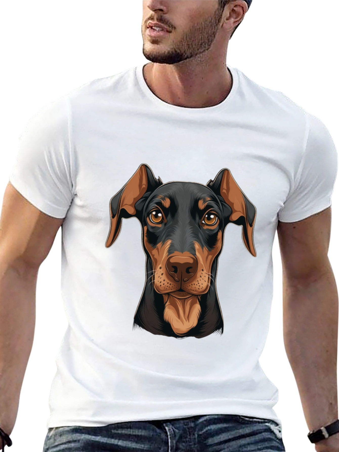 Doberman Dog Graphic Print T-Shirt