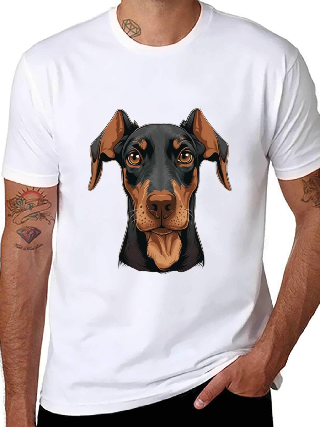 Doberman Dog Graphic Print T-Shirt