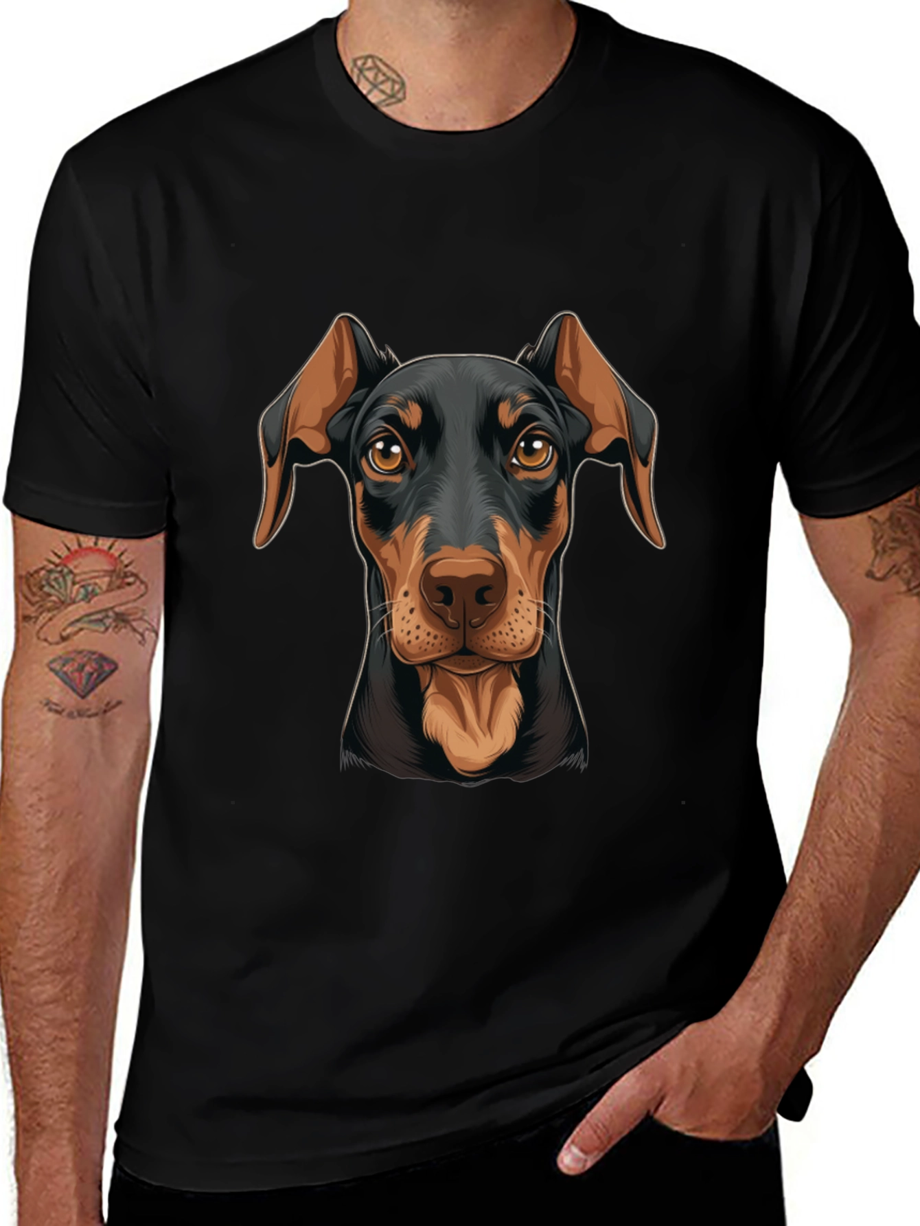 Doberman Dog Graphic Print T-Shirt