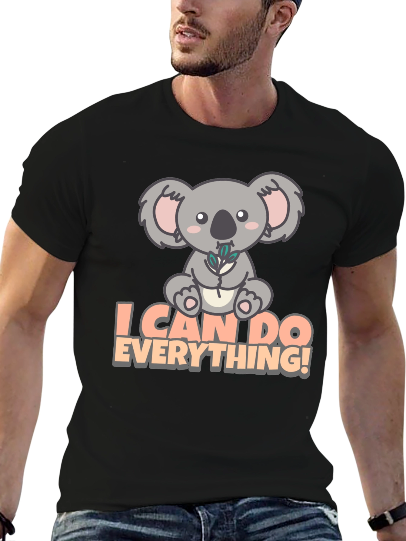 Koala I Can Do Everything! Black T-Shirt