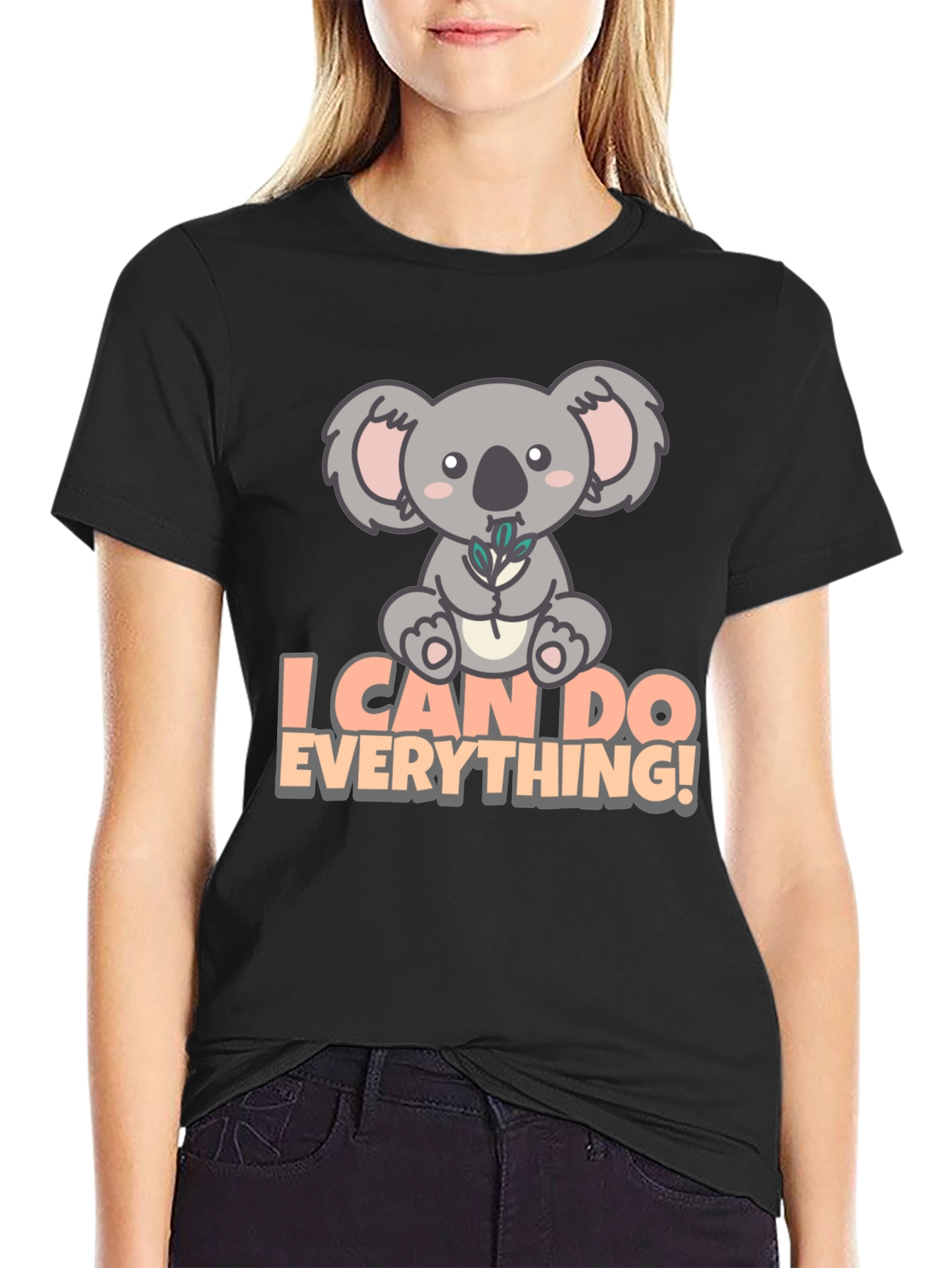 Koala I Can Do Everything! Black T-Shirt