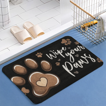 Wipe Your Paws Pet£üWipe Your Paws Pet Paw Print Diatomite Mat, Dog Cat Entryway Absorbent Dirt?Resistant Non?Slip Floor Rug
