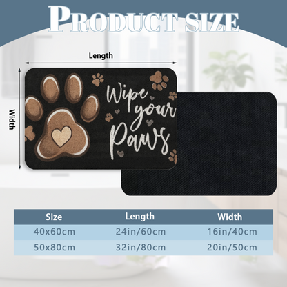 Wipe Your Paws Pet£üWipe Your Paws Pet Paw Print Diatomite Mat, Dog Cat Entryway Absorbent Dirt?Resistant Non?Slip Floor Rug
