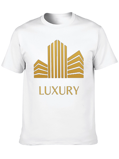 Luxury Gold Building Graphic Tee Shirt