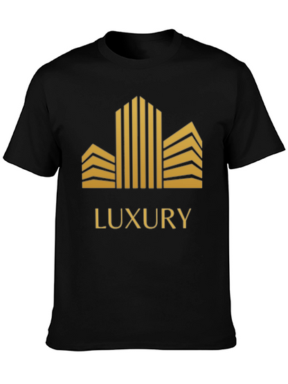 Luxury Gold Building Graphic Tee Shirt