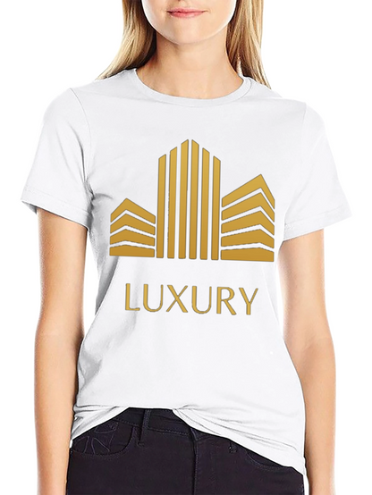 Luxury Gold Building Graphic Tee Shirt