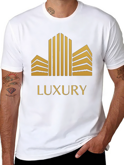 Luxury Gold Building Graphic Tee Shirt