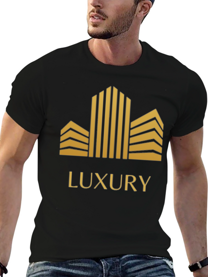 Luxury Gold Building Graphic Tee Shirt