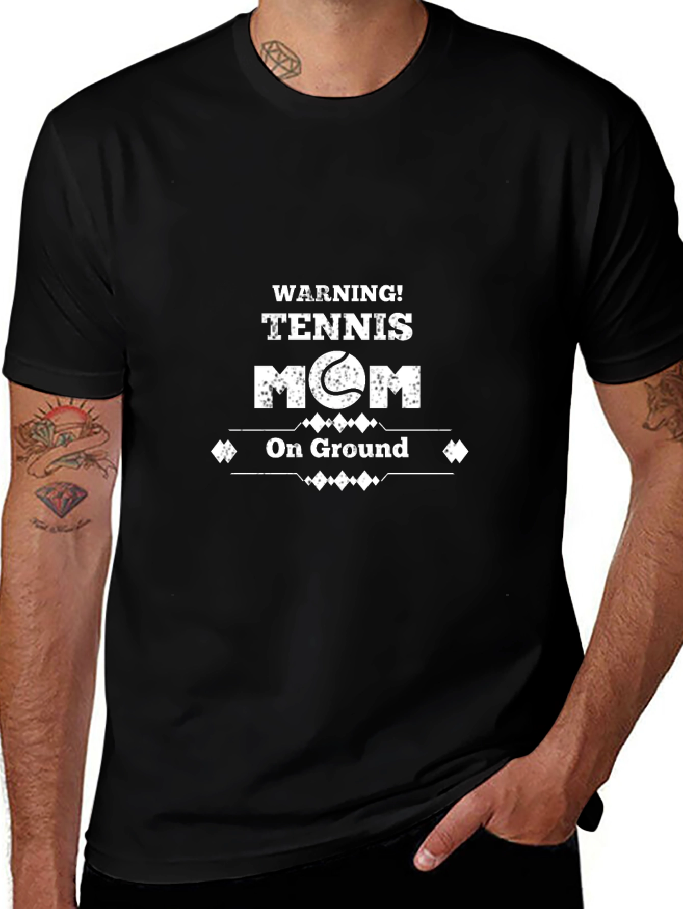 Warning! Tennis Mom on Ground Graphic T-Shirt