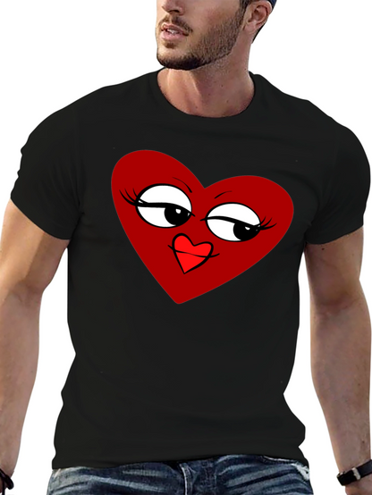 Heart Graphic Tee - Stylish Black T-Shirt