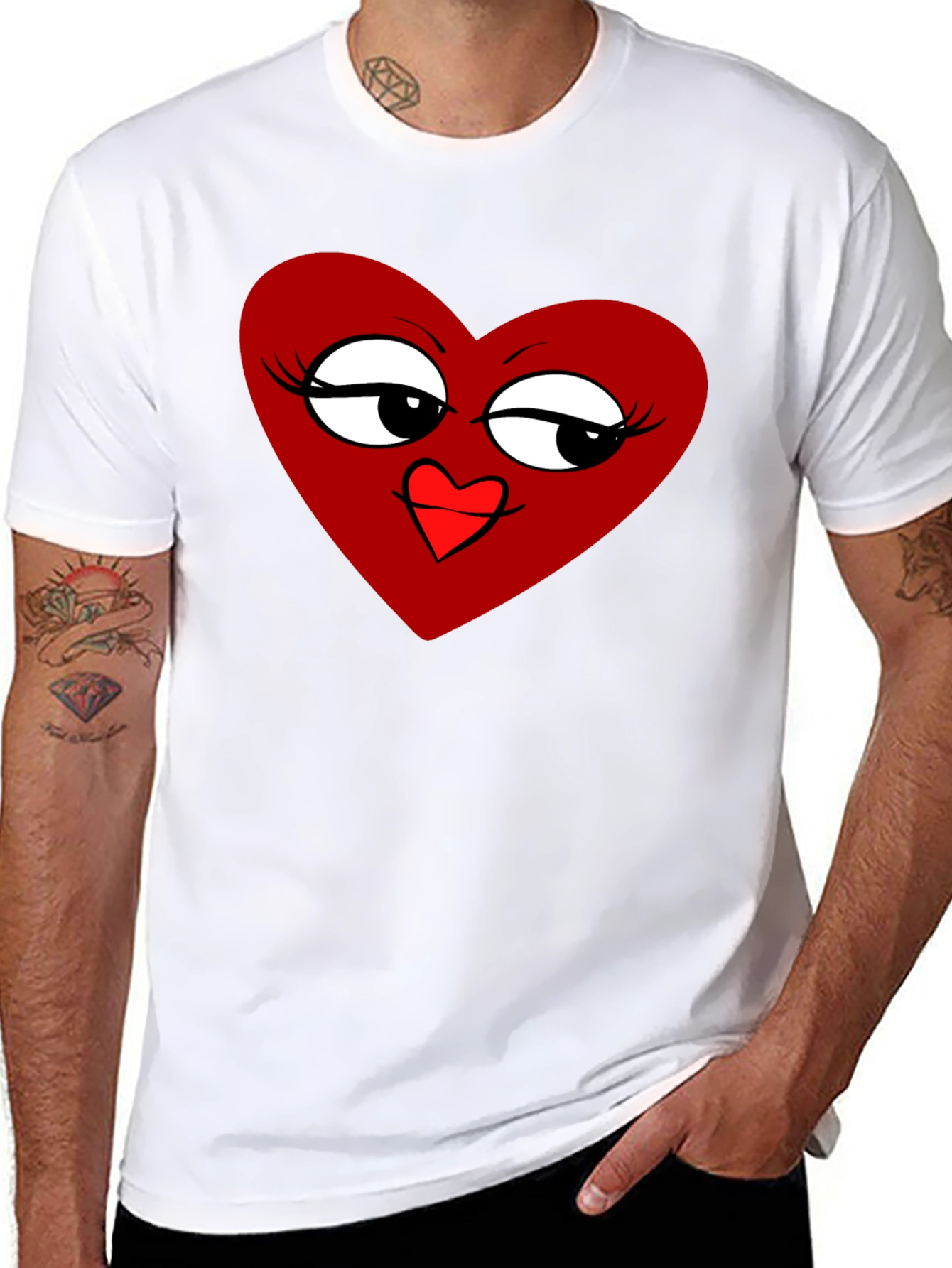 Heart Graphic Tee - Stylish Black T-Shirt