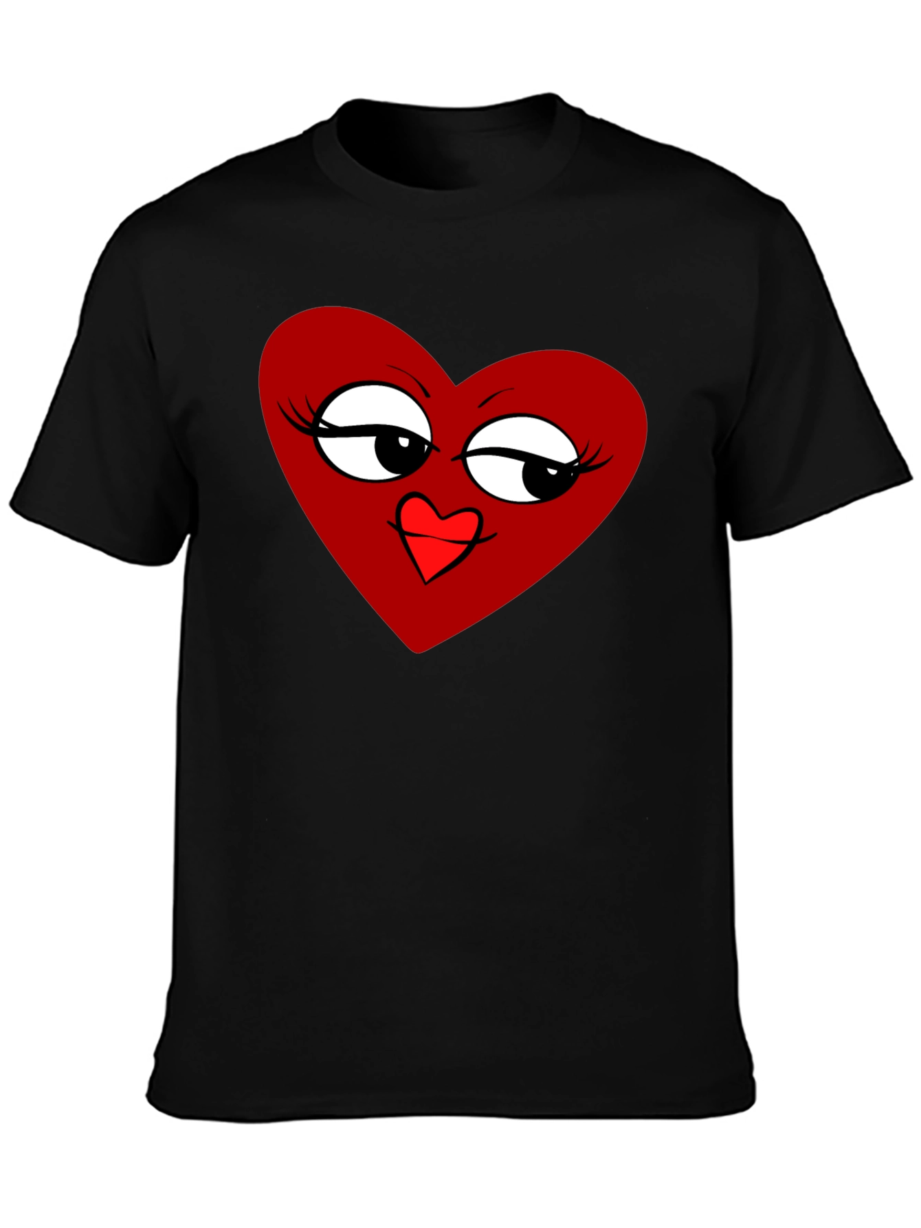 Heart Graphic Tee - Stylish Black T-Shirt