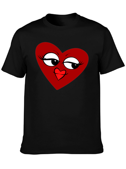 Heart Graphic Tee - Stylish Black T-Shirt