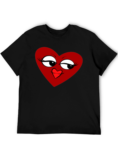 Heart Graphic Tee - Stylish Black T-Shirt