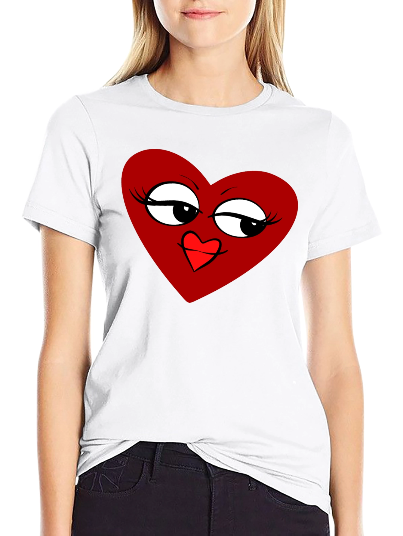 Heart Graphic Tee - Stylish Black T-Shirt