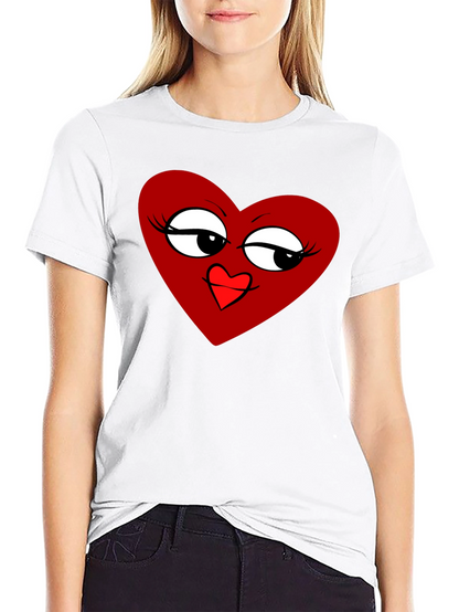 Heart Graphic Tee - Stylish Black T-Shirt