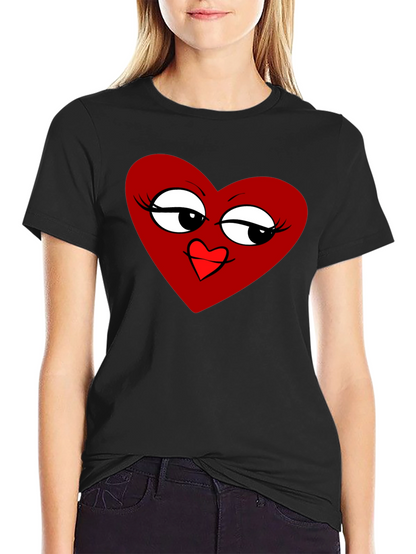 Heart Graphic Tee - Stylish Black T-Shirt