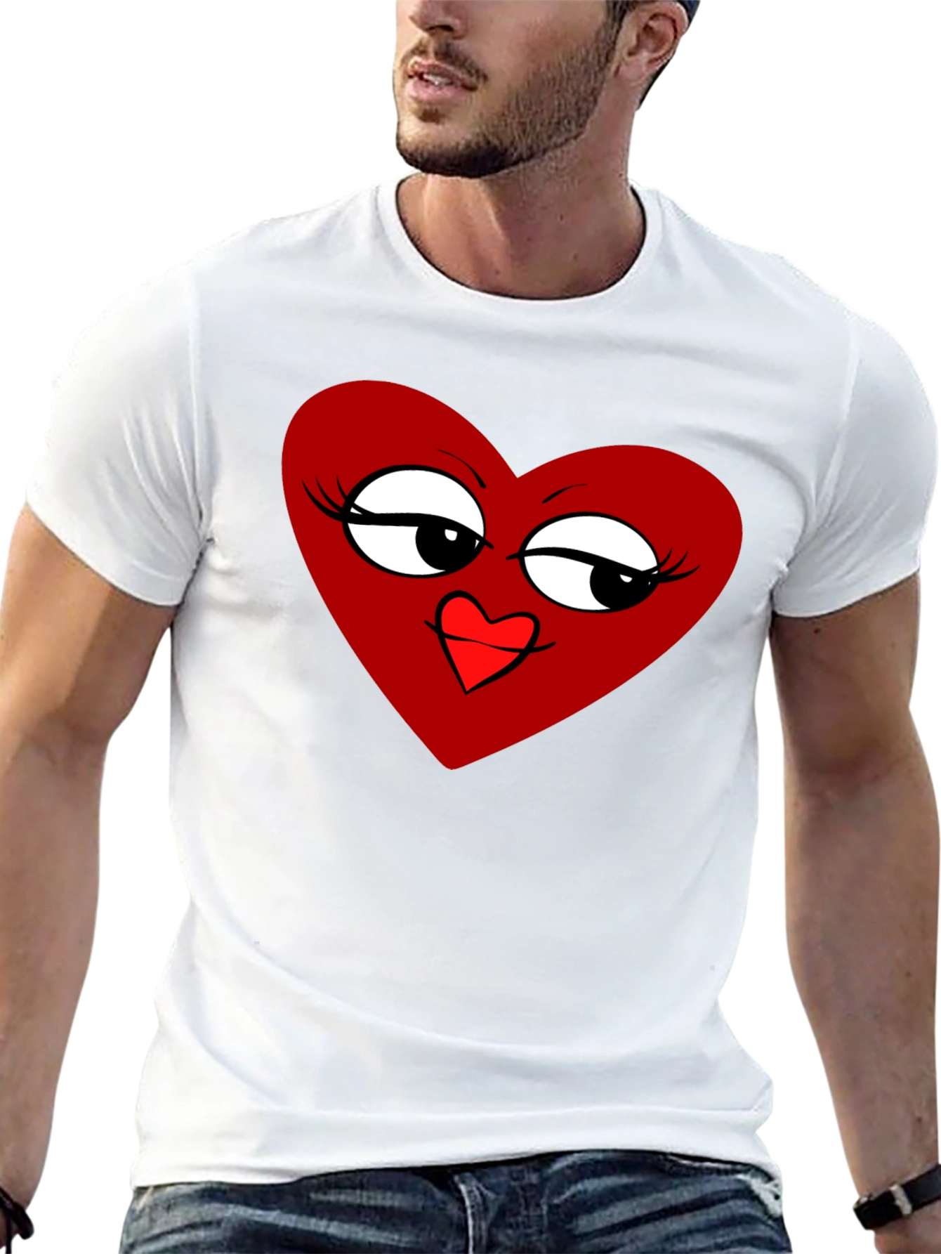 Heart Graphic Tee - Stylish Black T-Shirt