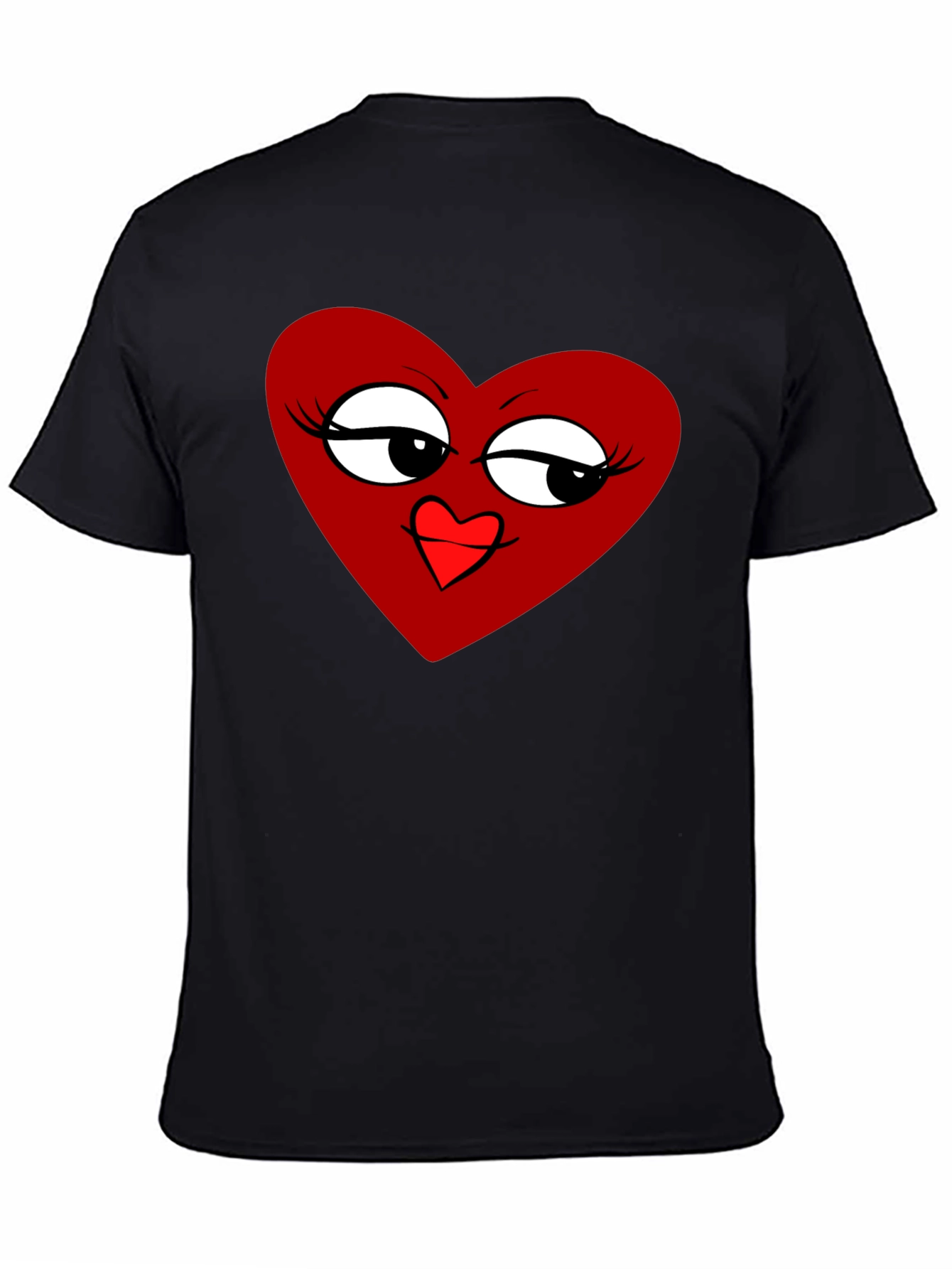 Heart Graphic Tee - Stylish Black T-Shirt