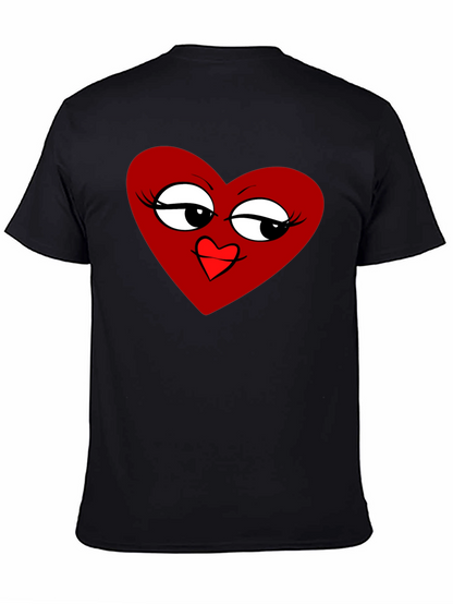 Heart Graphic Tee - Stylish Black T-Shirt
