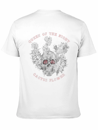 Queen of the Night Skull Cactus Flower Graphic Tee