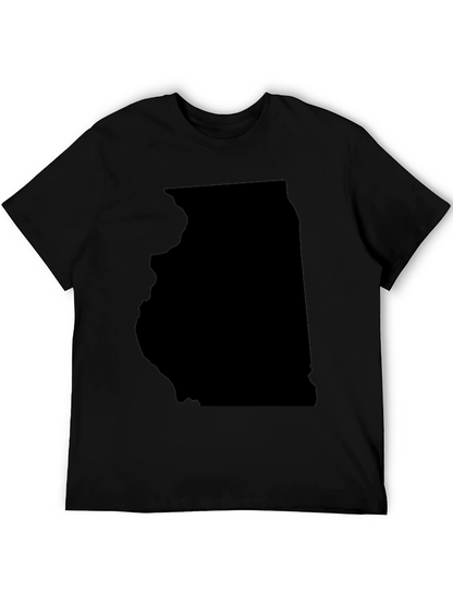 Illinois State Map Graphic Tee - Black