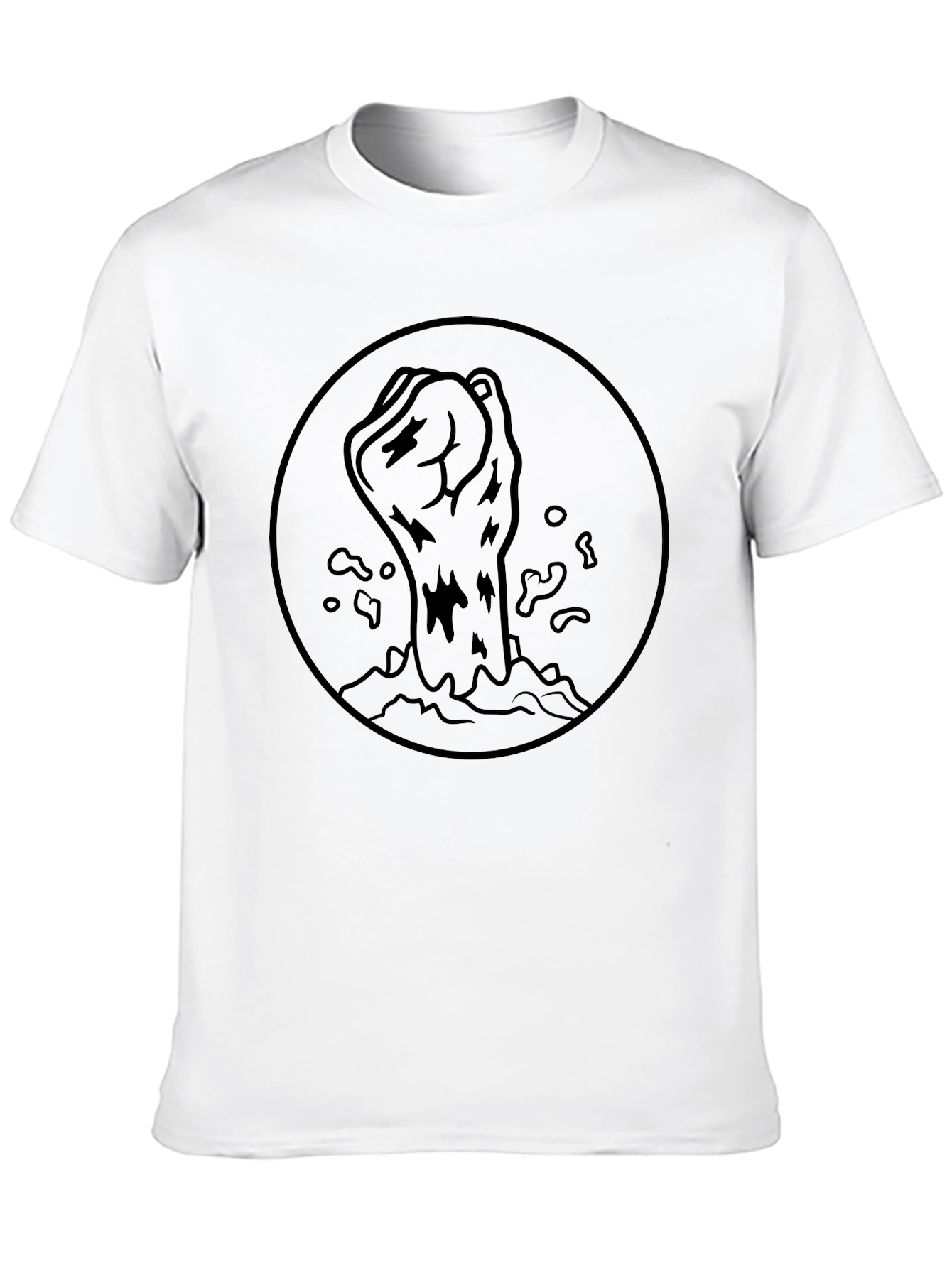 Rising Fist Graphic Tee - Black Cotton Blend