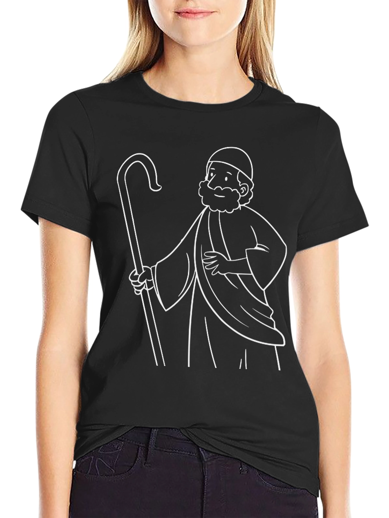 Shepherd Graphic Tee - Black Cotton T-Shirt