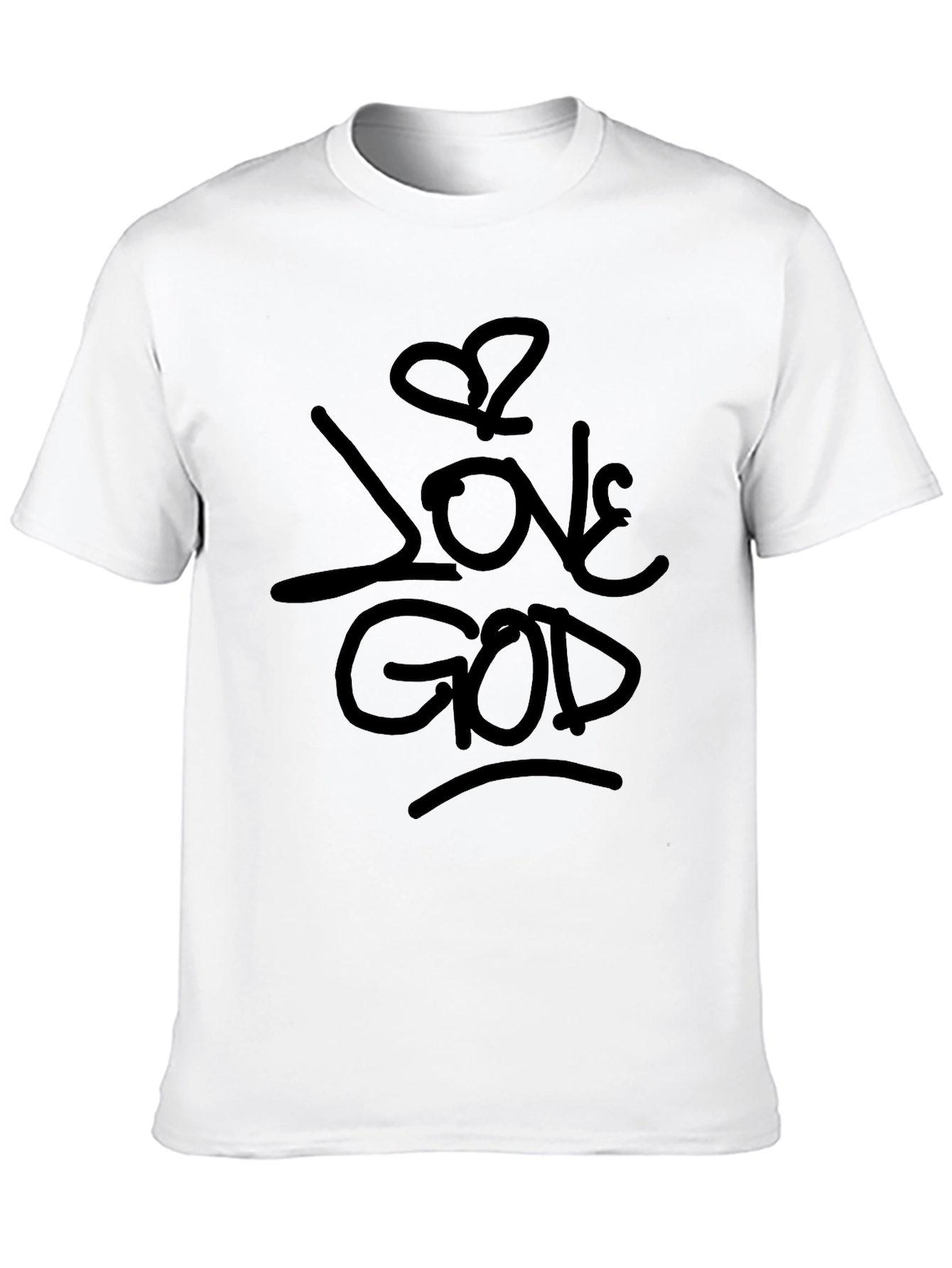 Love God Black Graphic T-Shirt