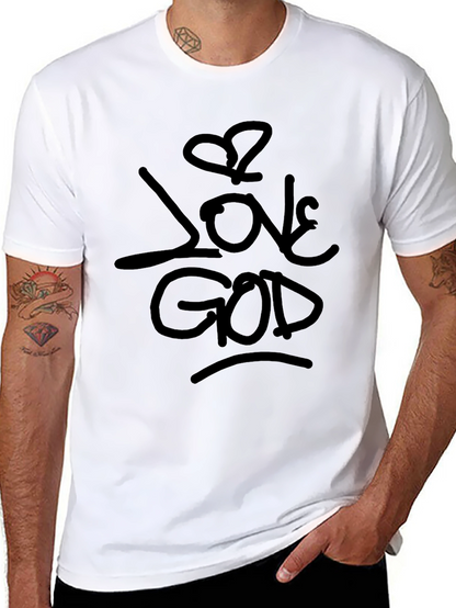 Love God Black Graphic T-Shirt