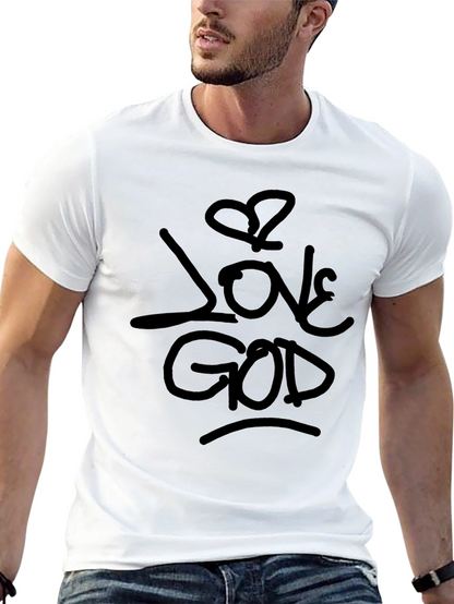 Love God Black Graphic T-Shirt