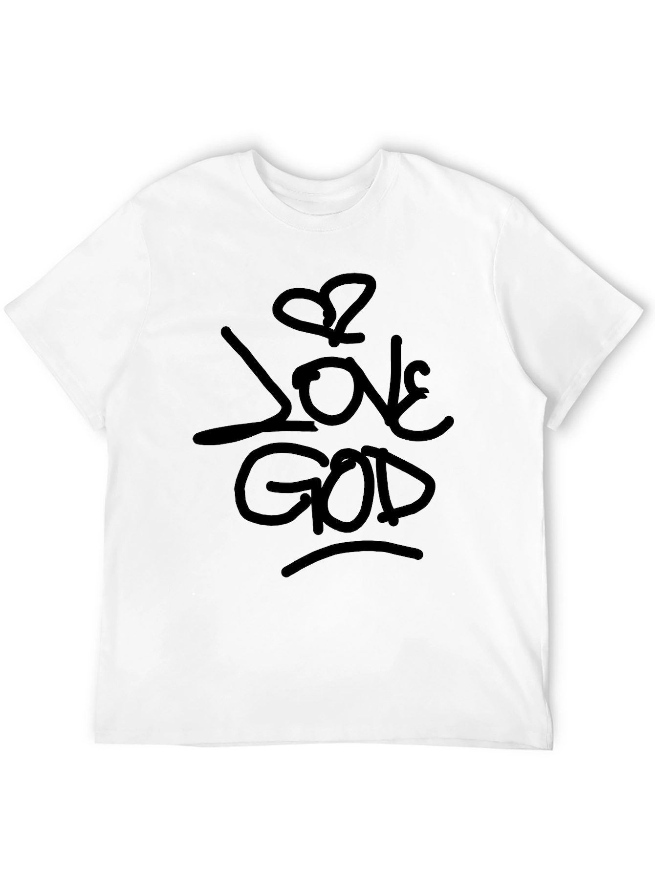 Love God Black Graphic T-Shirt